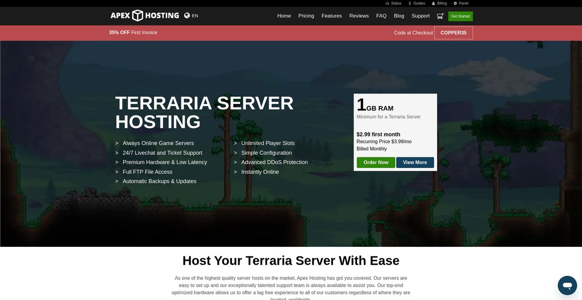 Terraria Server Hosting Screenshot