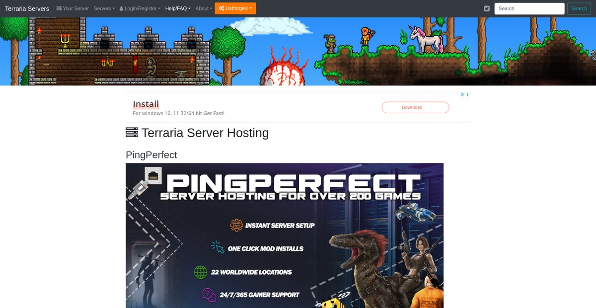 Terraria Server Hosting Screenshot