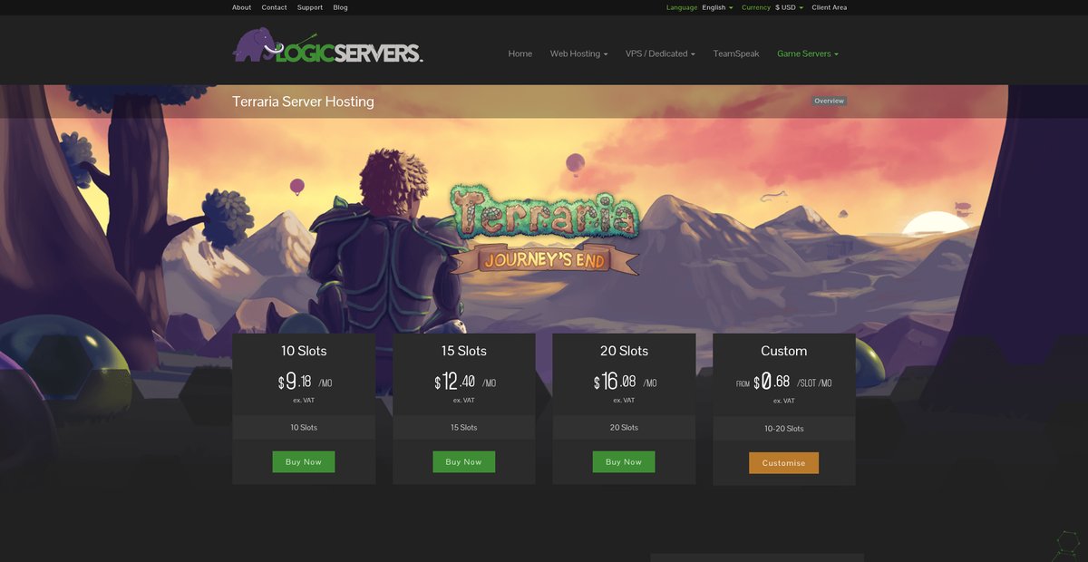 Terraria Server Hosting | LogicServers Screenshot