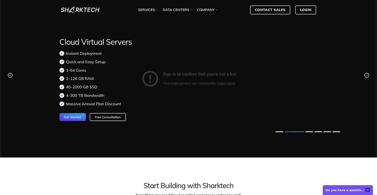 Cloud Hosting Company | Sharktech Screenshot