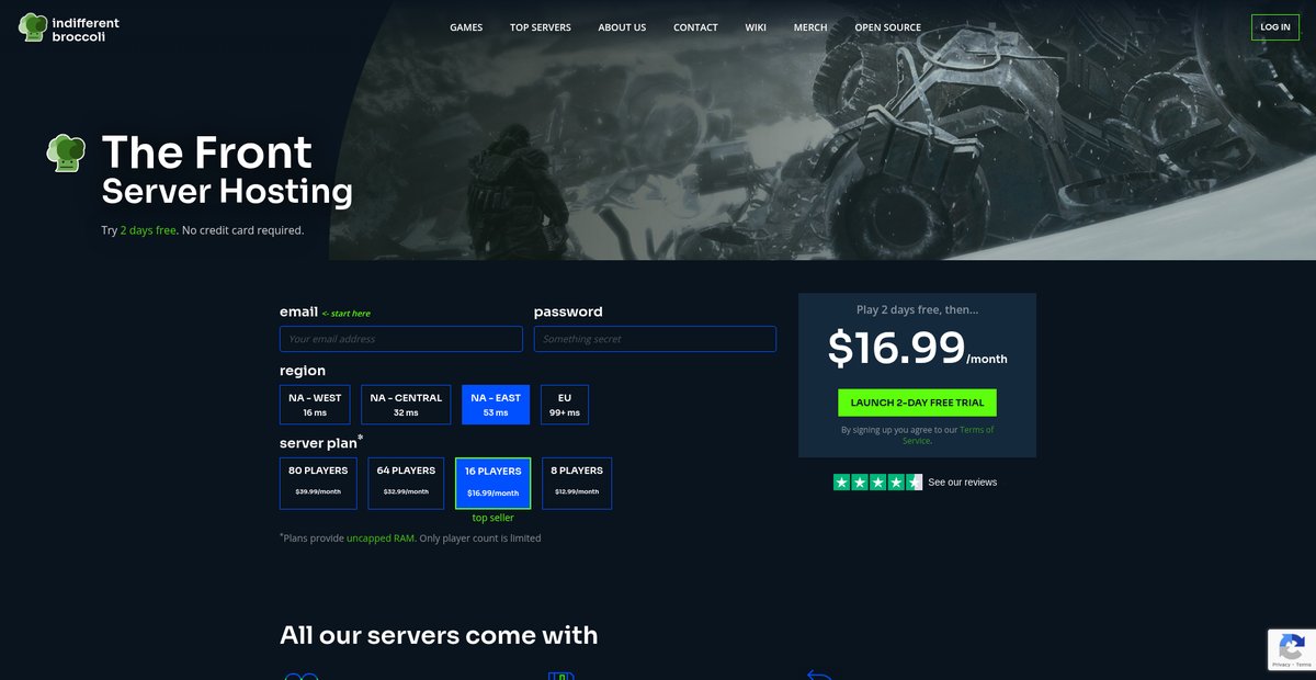 The Front Server Hosting -- Indifferent Broccoli (:|) Screenshot
