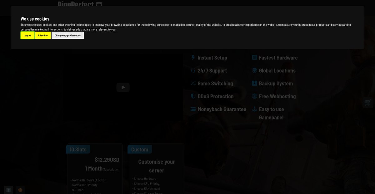 The FRONT Game Server Hosting Screenshot