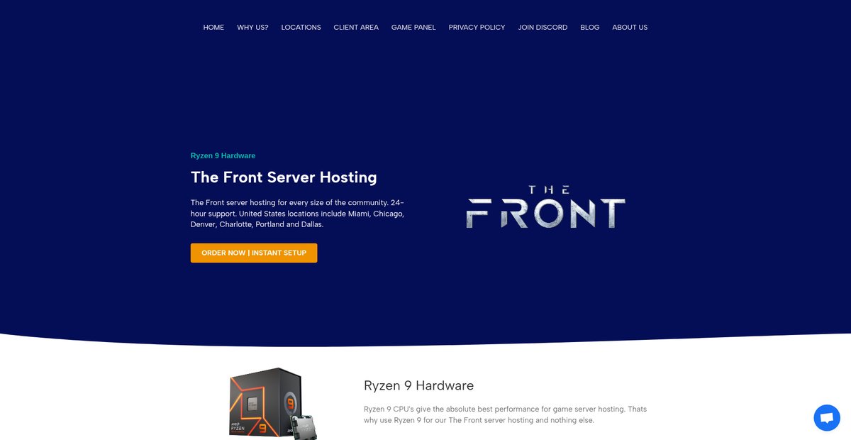 The Front Server Hosting Screenshot