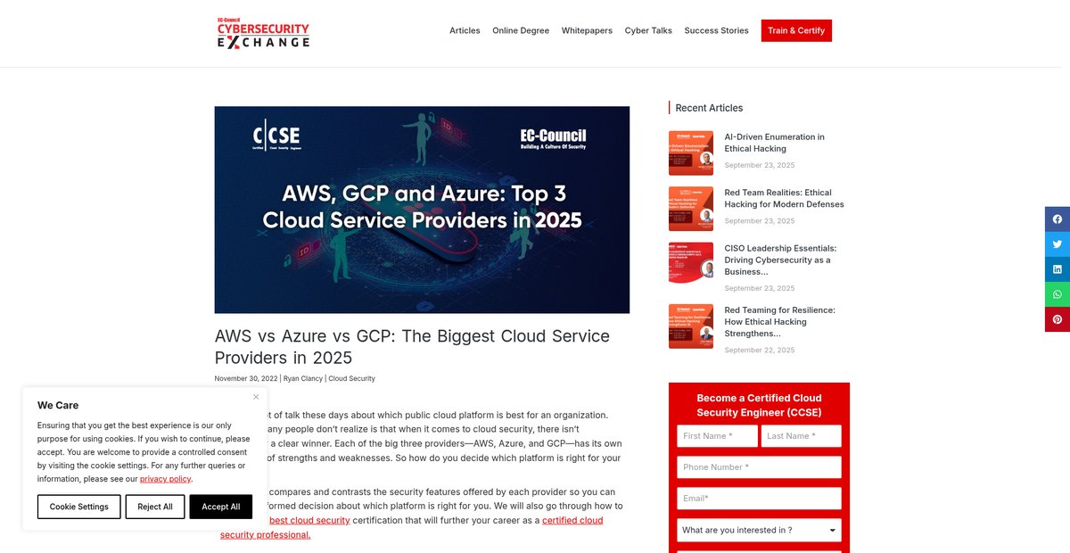 Top Cloud Service Providers 2025: AWS vs Azure vs GCP Screenshot