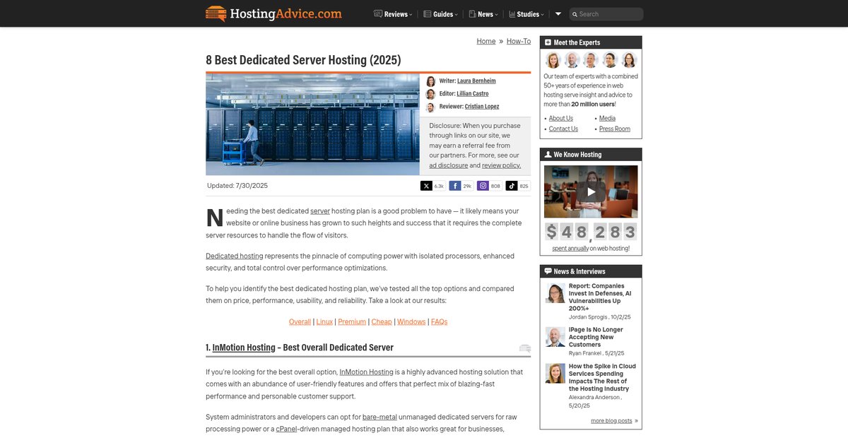 8 Best Dedicated Server Hosting (2025) Screenshot