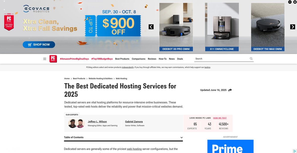 The Best Dedicated Hosting Services for 2025 Screenshot
