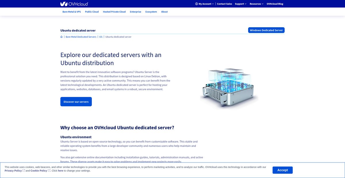 Ubuntu dedicated server hosting Screenshot