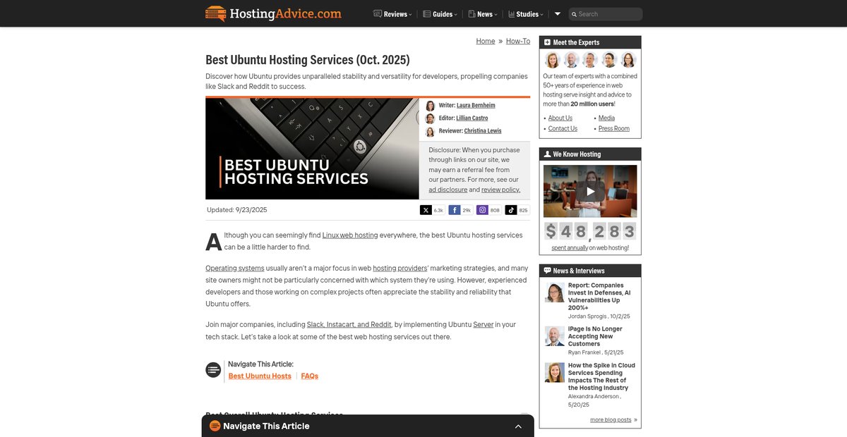 Best Ubuntu Hosting Services (Oct. 2025) Screenshot