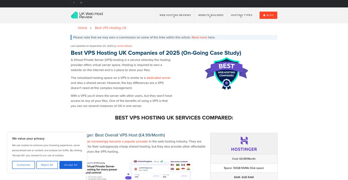 12 Best VPS Hosting UK Services in 2025 (+ Pros & Cons) Screenshot
