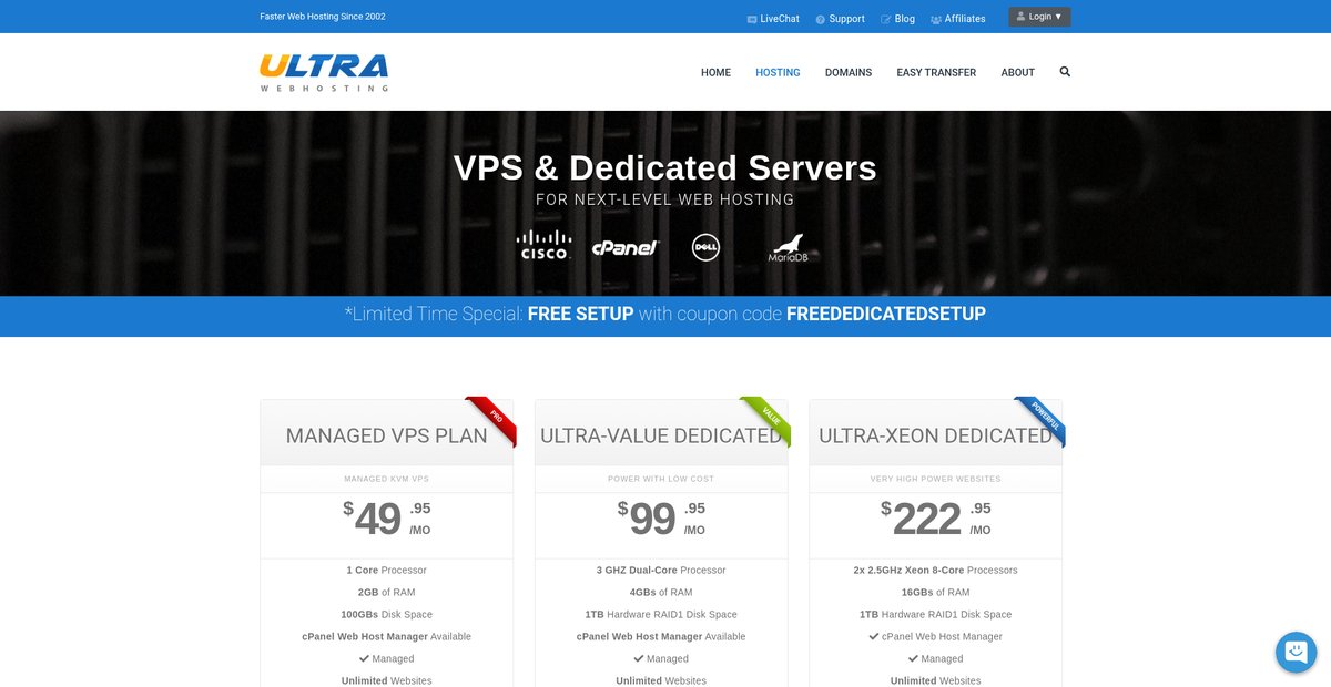 Managed VPS & Dedicated Servers - Powerful and Affordable Screenshot