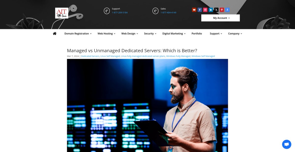 Managed vs Unmanaged Dedicated Servers Screenshot
