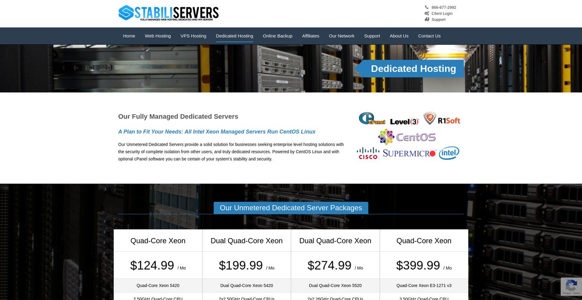Dedicated Server Hosting | Managed and Unmetered ... Screenshot