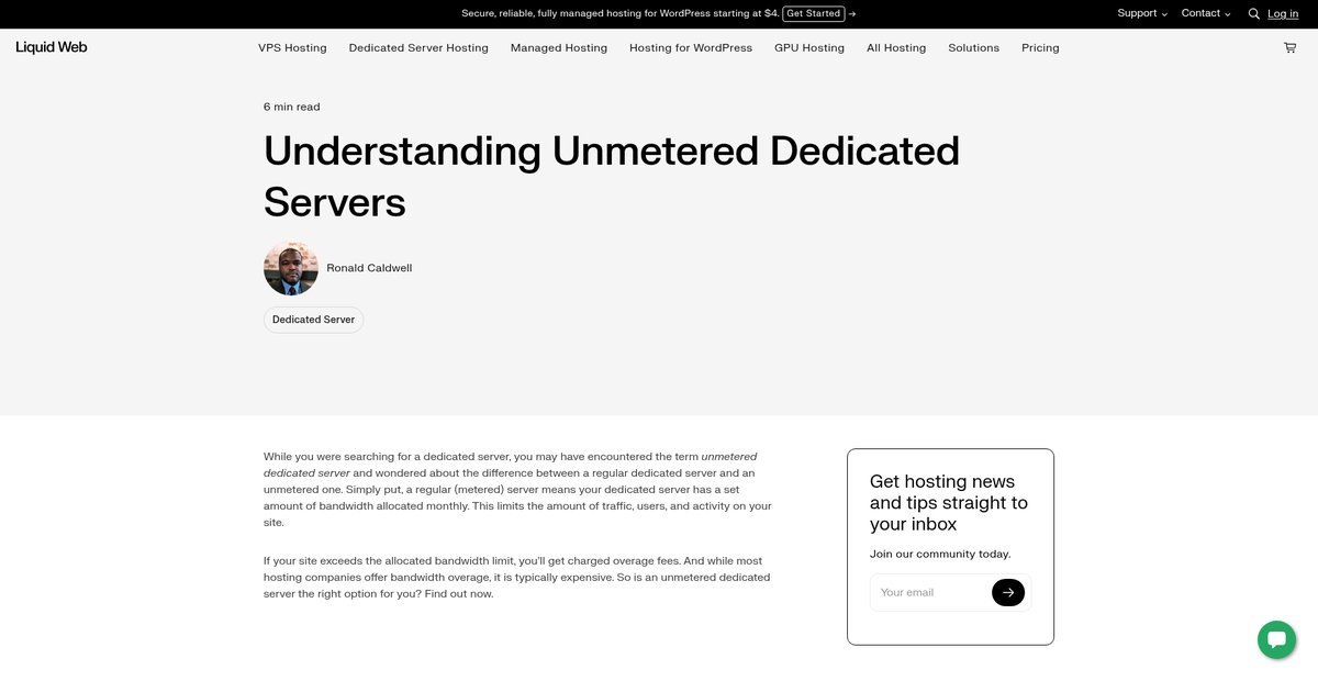 Understanding Unmetered Dedicated Servers Screenshot