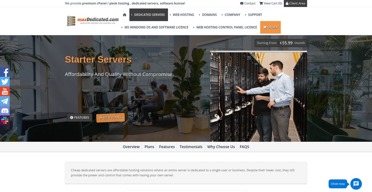 100mbps Unmetered Servers - MaxDedicated Screenshot