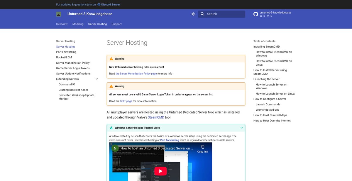 Server Hosting - Unturned 3 Knowledgebase Screenshot