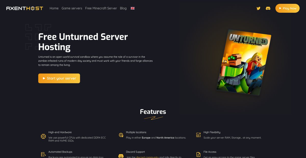 Free Unturned Server Hosting Screenshot