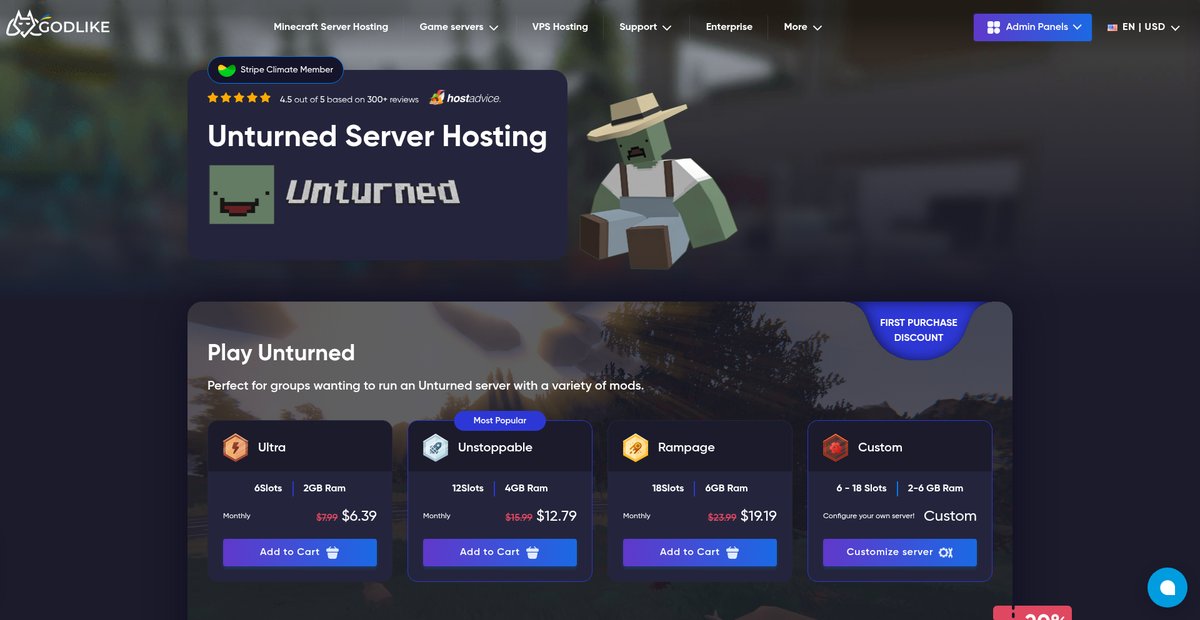 Best Unturned Servers Hosting - Godlike Screenshot