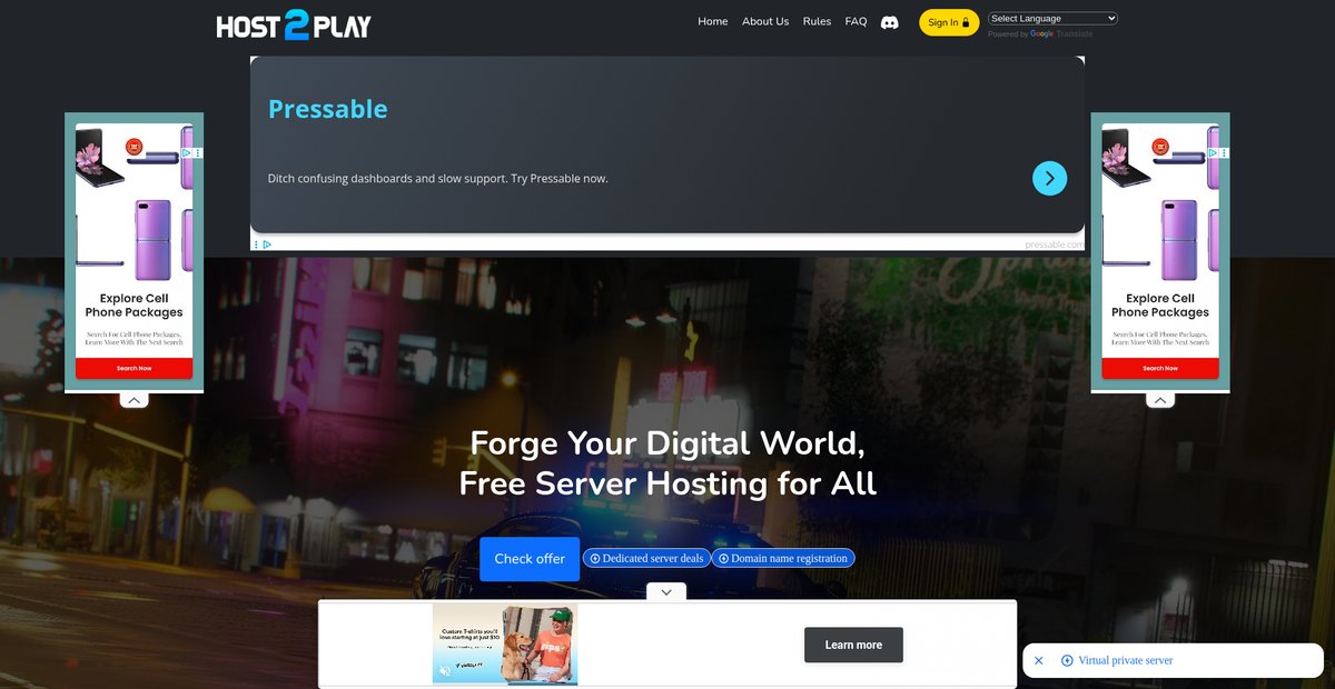 host2play | Free Hosting Screenshot