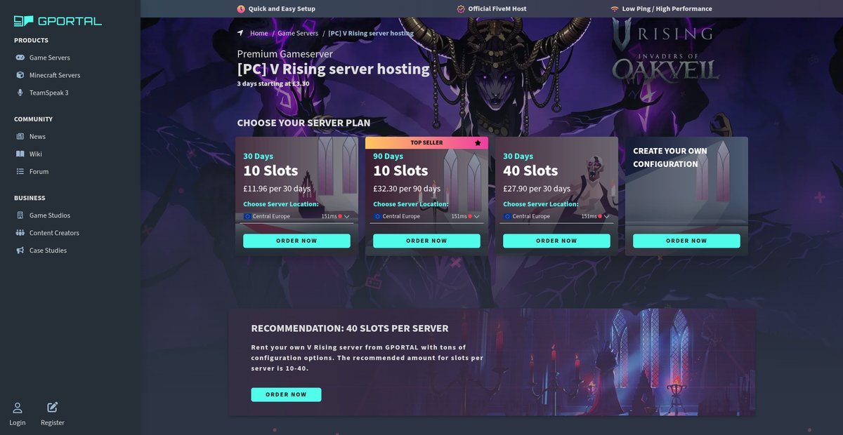 [PC] V Rising server hosting - GPORTAL Screenshot