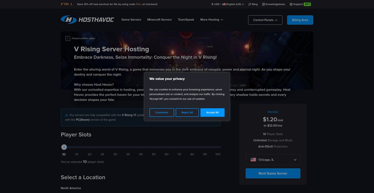 V Rising Server Hosting | Host Havoc Screenshot
