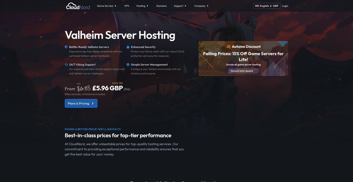 CloudNord | Valheim Server Hosting - Viking Adventure Servers Screenshot