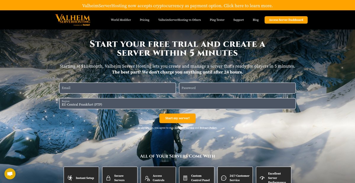 Valheim Server Hosting | Rent a server Screenshot