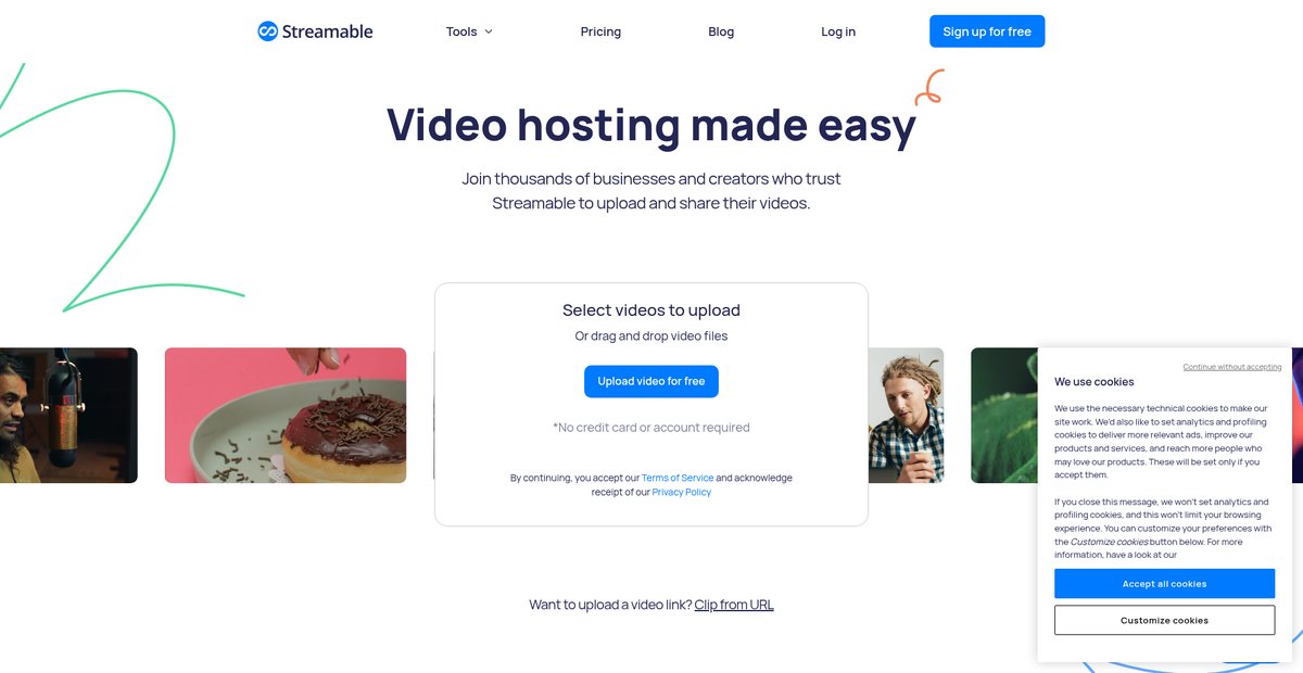 Streamable: Upload Video Online - Free Video Hosting Screenshot