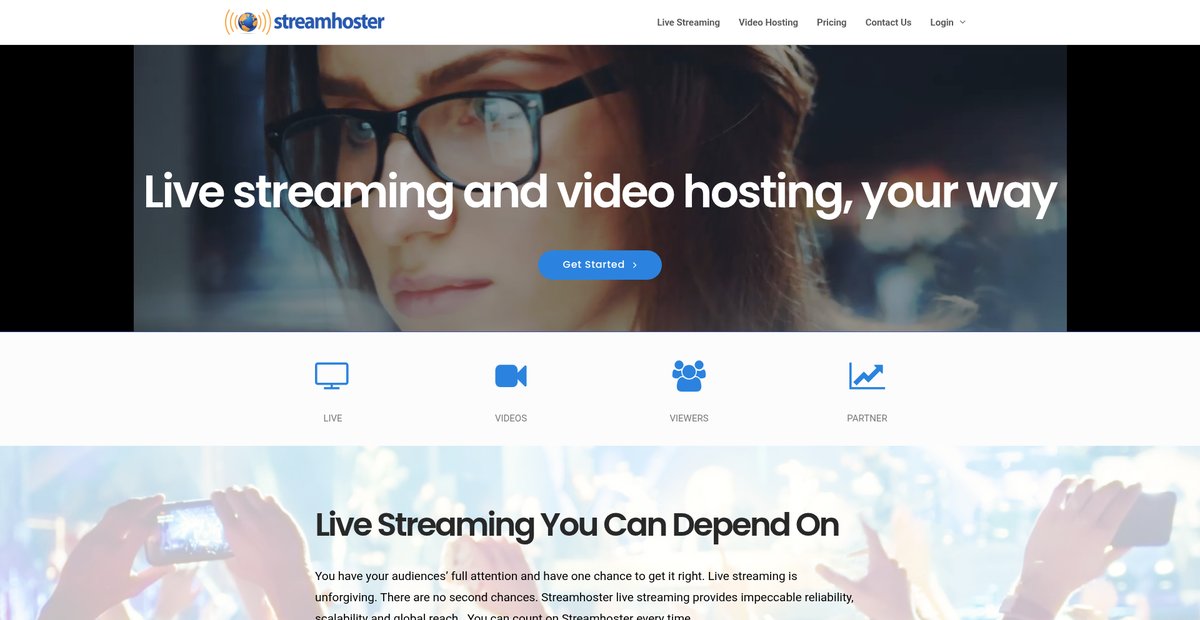 Home - streamhoster.com Screenshot