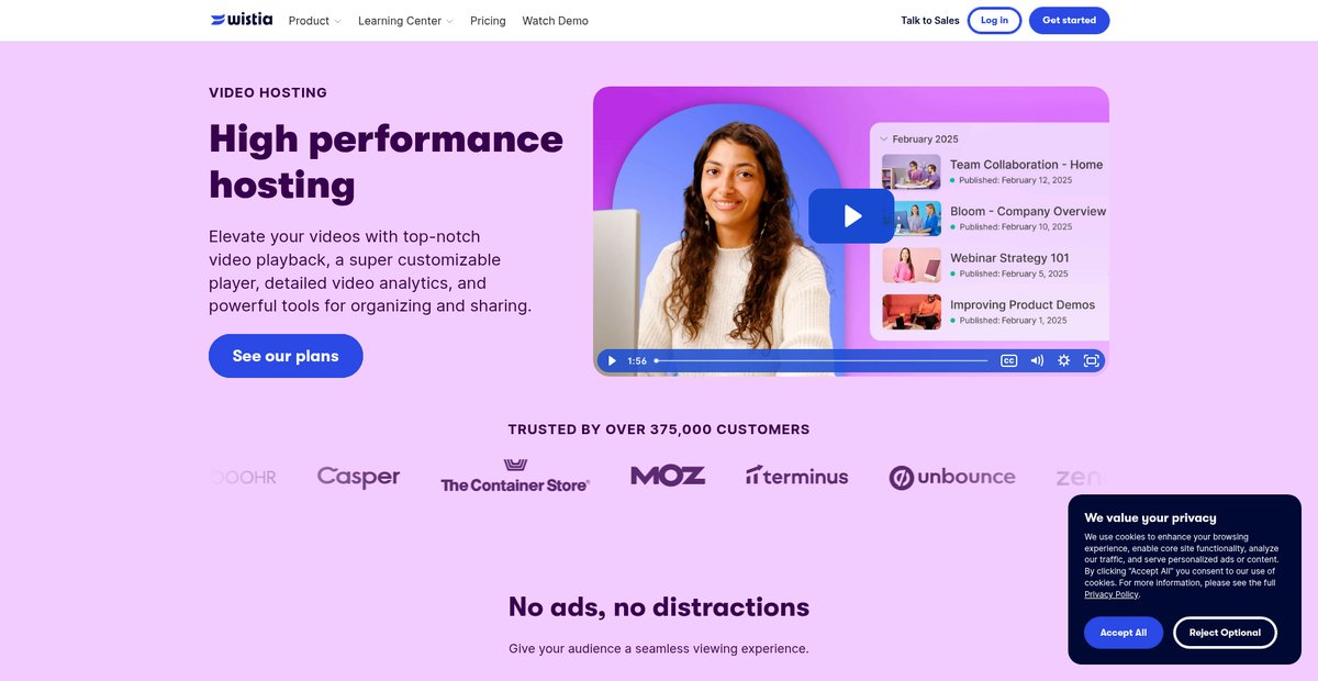 Fast, Secure, and Ad-Free Video Hosting Platform Screenshot