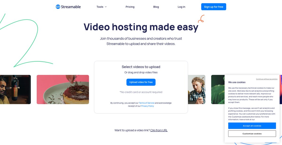 Streamable: Upload Video Online - Free Video Hosting Screenshot