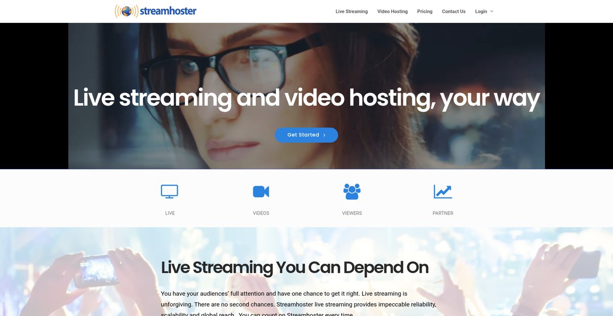 Home - streamhoster.com Screenshot