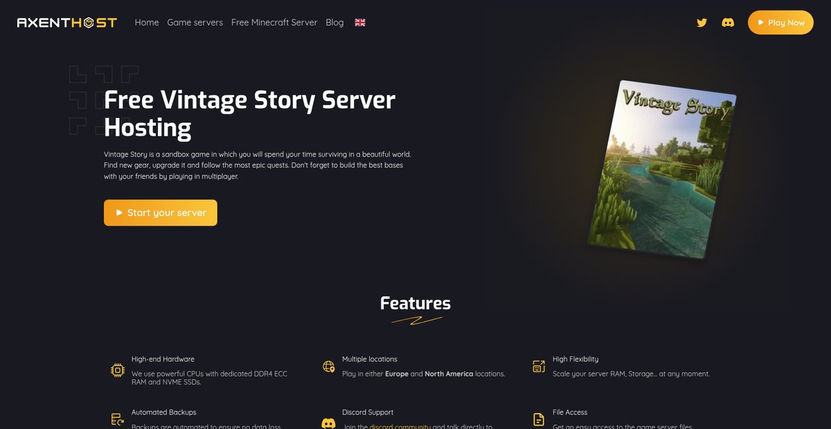 Free Vintage Story Server Hosting Screenshot