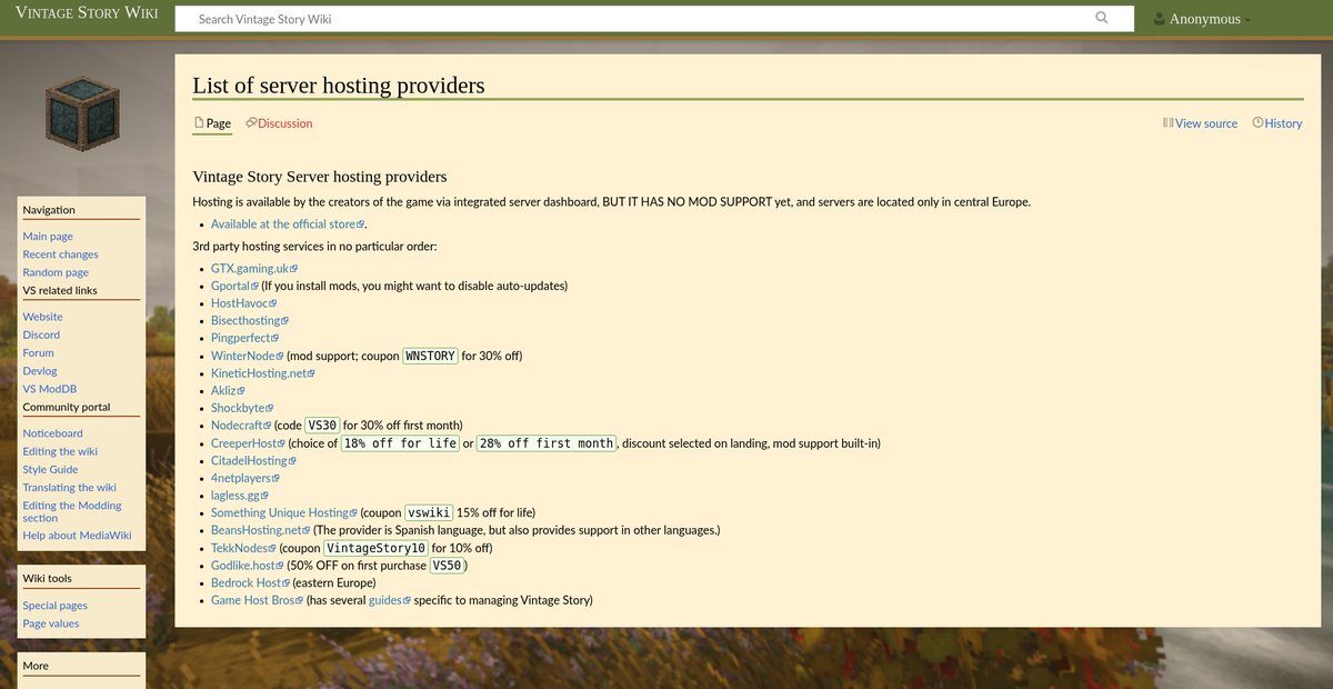 List of server hosting providers Screenshot