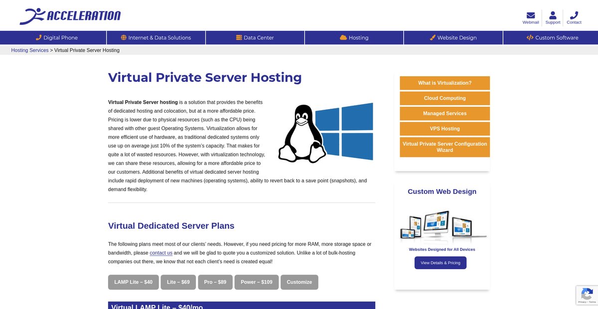 Virtual Private Server Hosting – Acceleration Screenshot