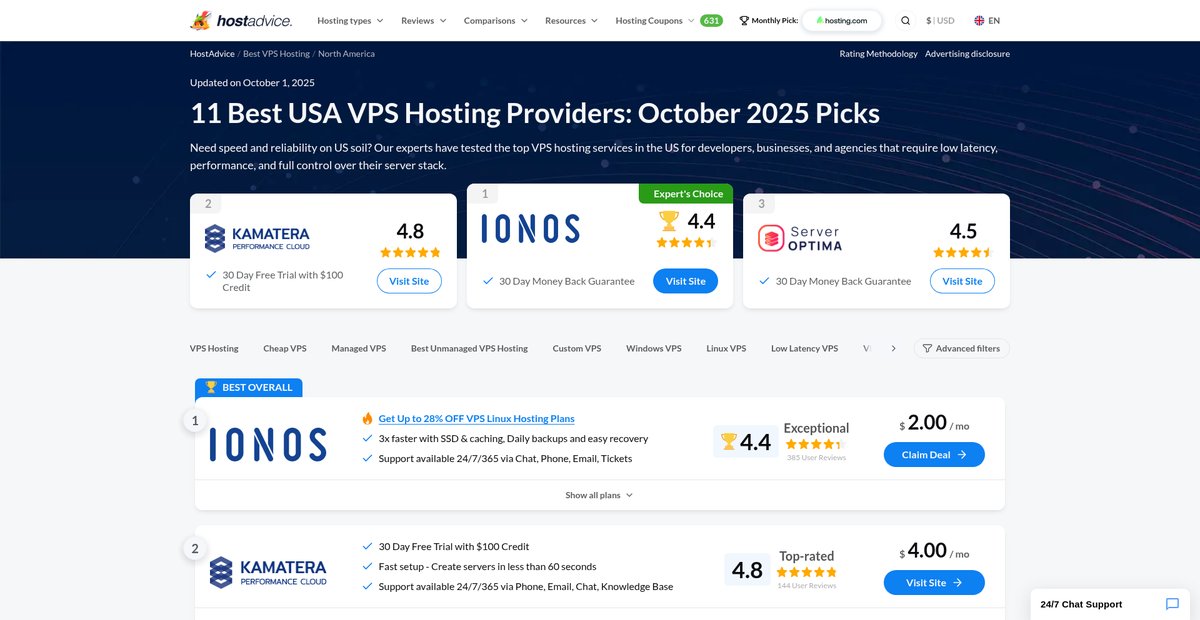 VPS USA - Find the Best US-Based VPS for Your Needs Screenshot