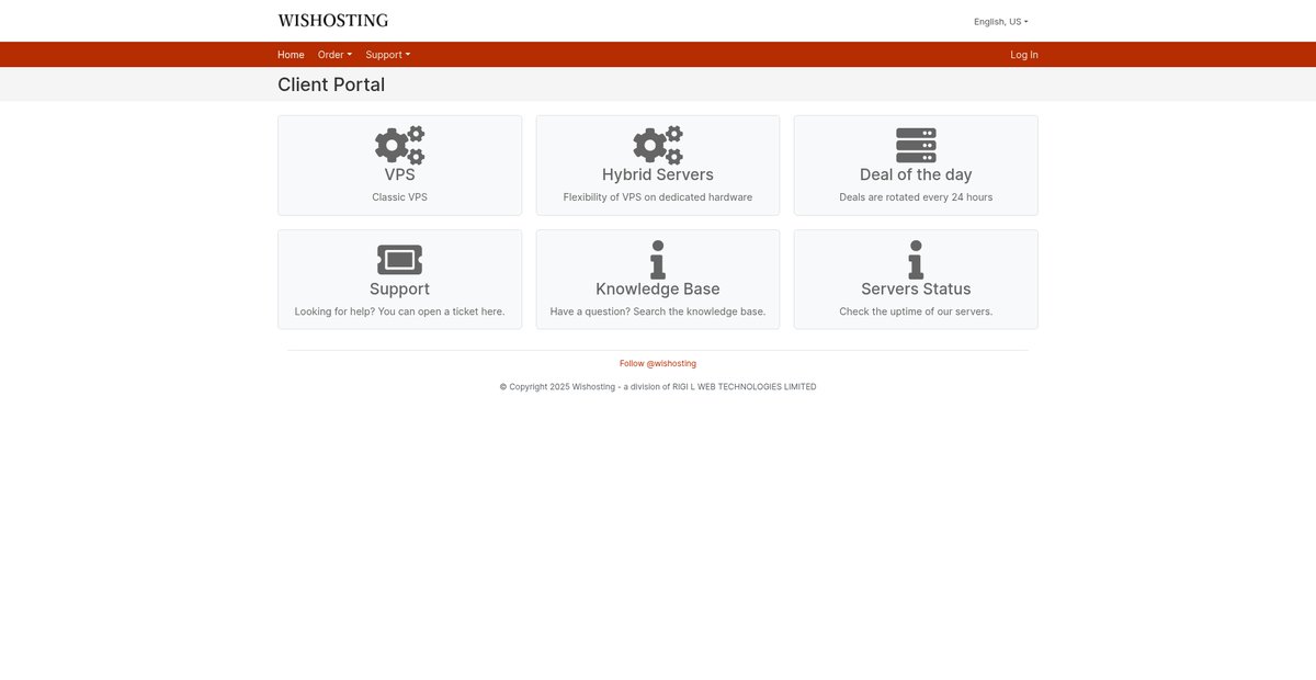 Client Portal | Wishosting Screenshot