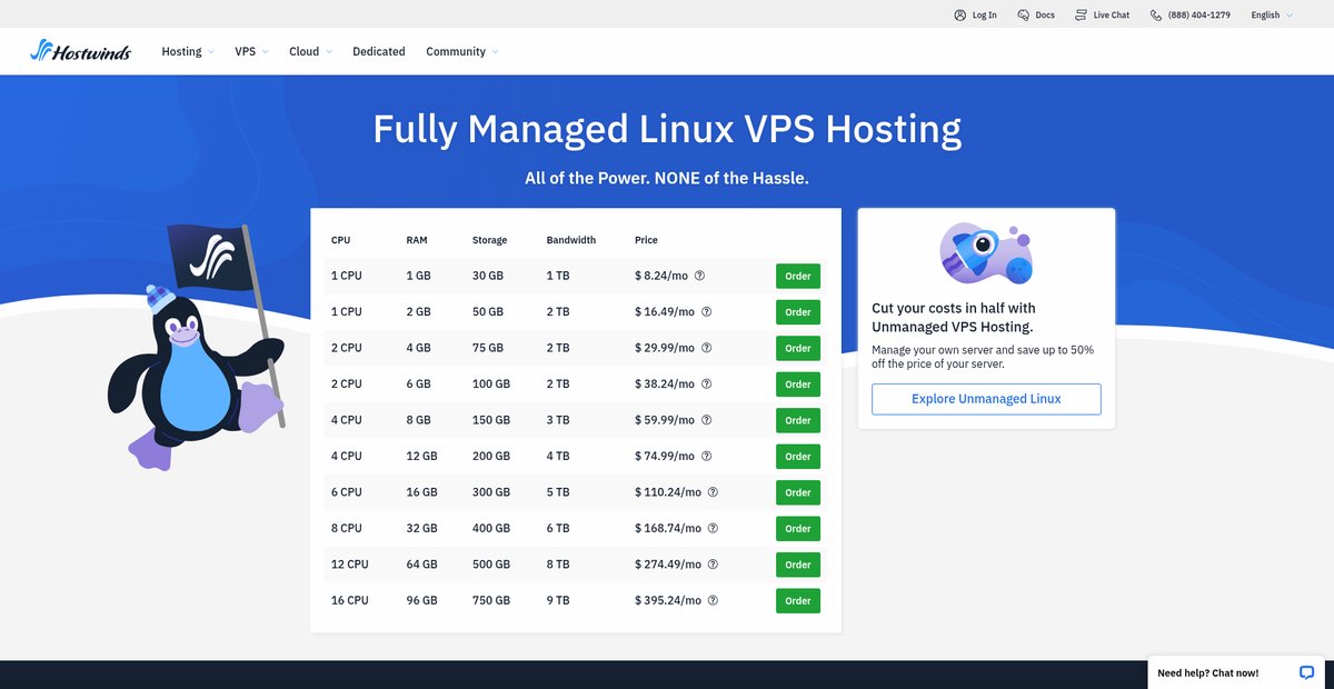 Fully Managed Linux VPS Hosting Screenshot