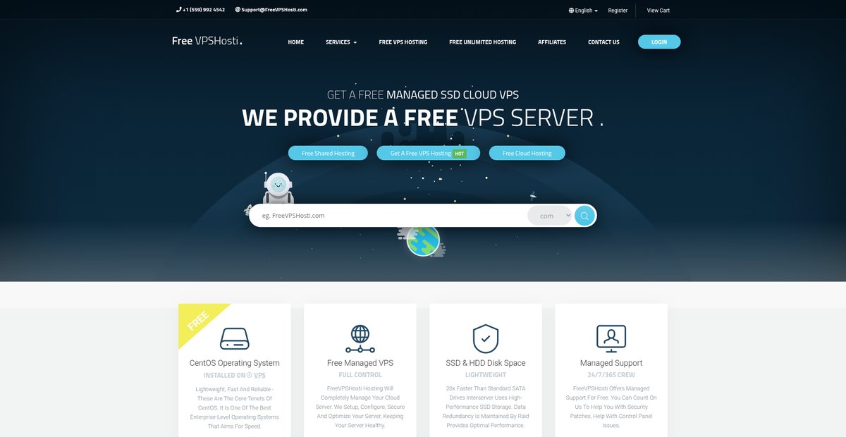 Portal Home - FreeVPSHosti - Get a Free 2 GB Managed VPS ... Screenshot