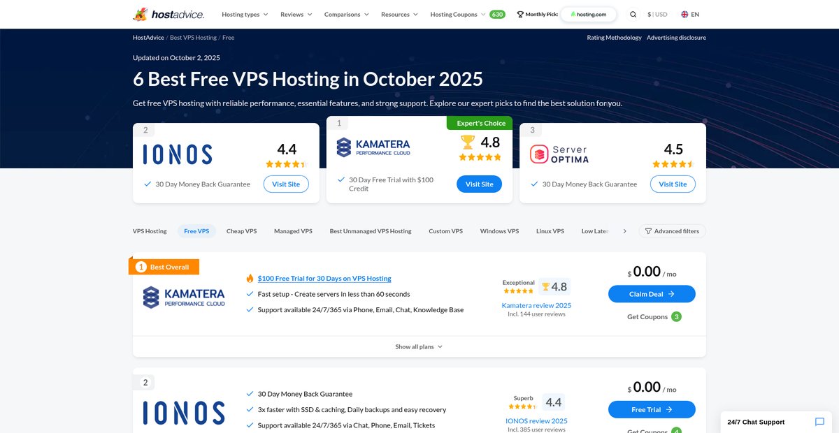 5 Best Free VPS Hosting Providers (Sep 2025) Screenshot