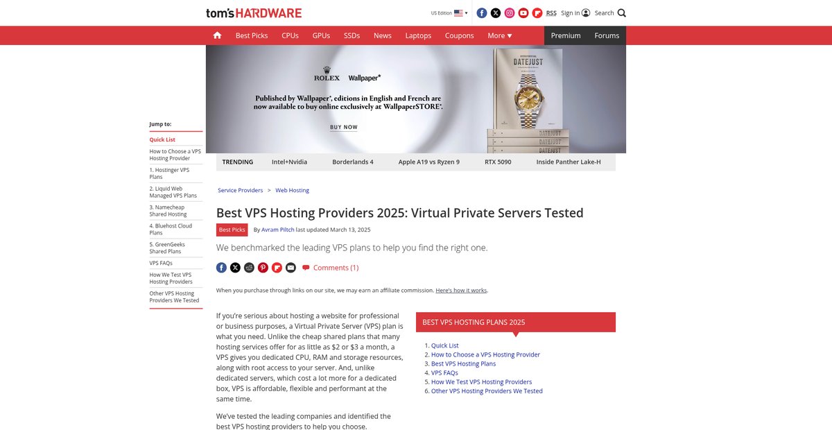 Best VPS Hosting Providers 2025: Virtual Private Servers ... Screenshot
