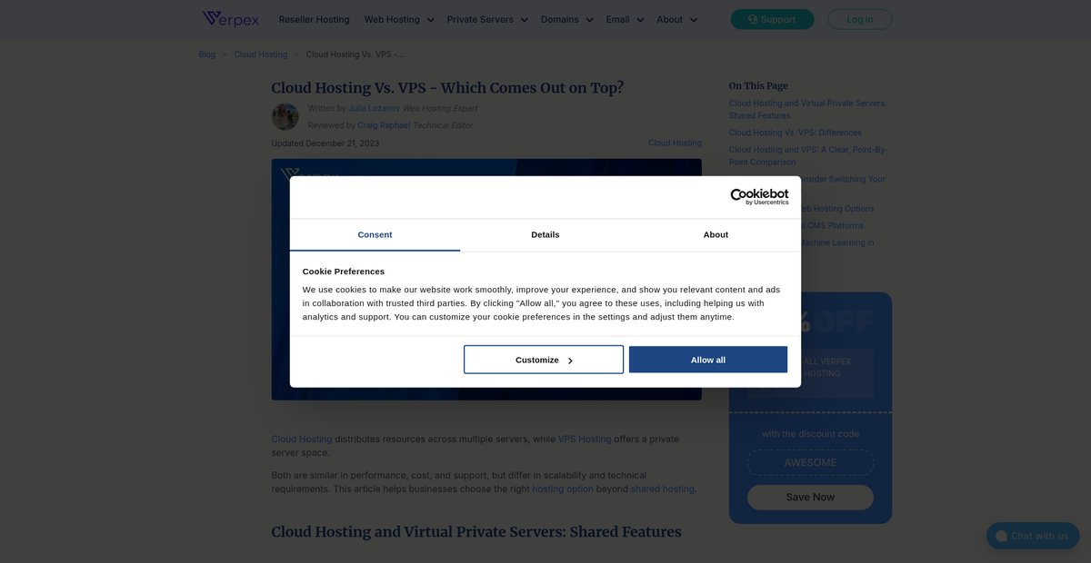 Cloud Hosting Vs. VPS - Which Comes Out on Top? Screenshot
