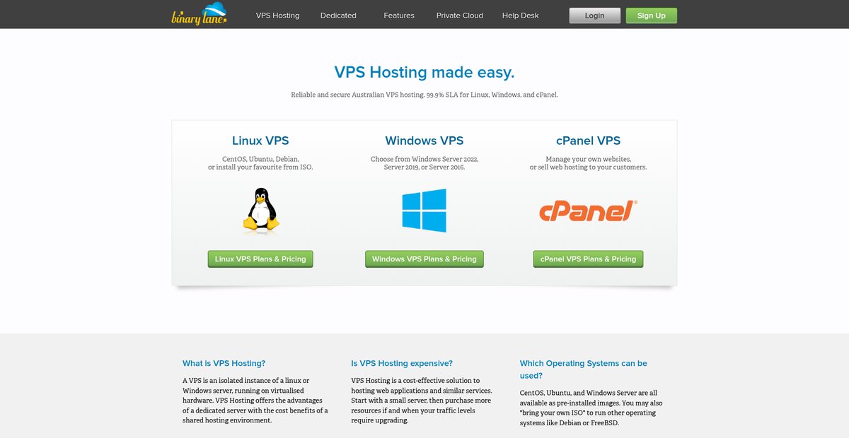 Australian VPS Hosting - Virtual Servers made easy Screenshot