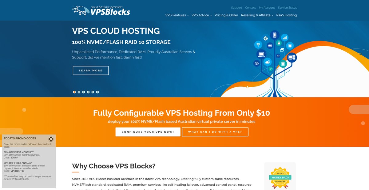 VPSBlocks - Cloud VPS Hosting Australia With NVME / Flash ... Screenshot
