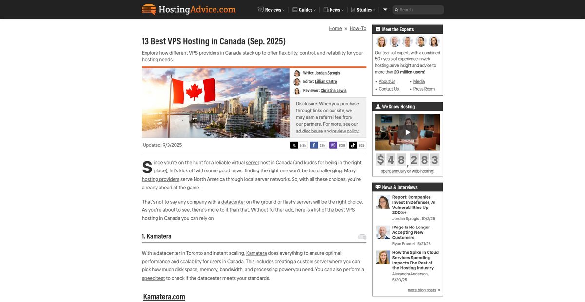 13 Best VPS Hosting in Canada (Sep. 2025) Screenshot
