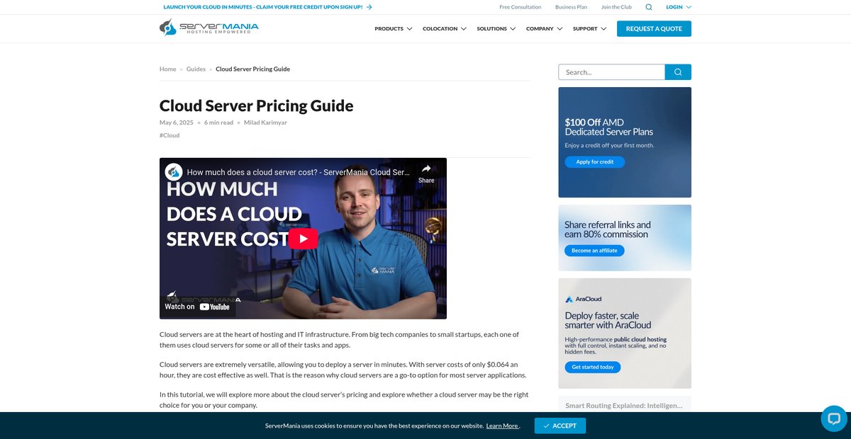 Cloud Server Pricing Guide Screenshot