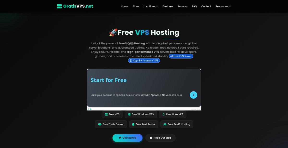 Free VPS Hosting Screenshot