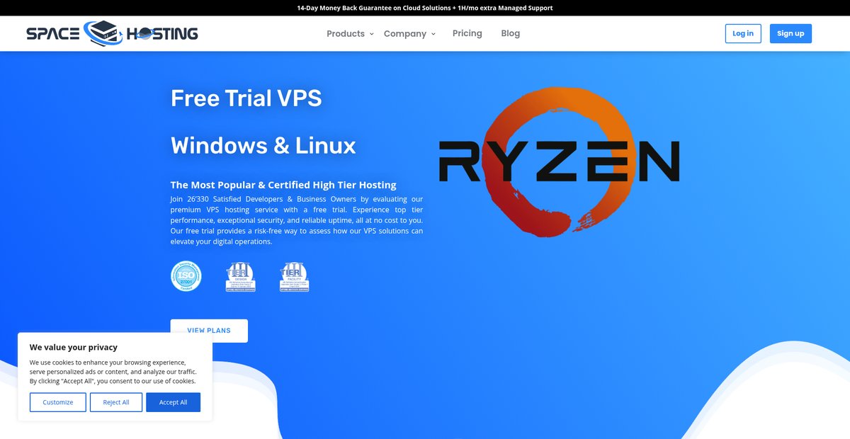 Free Trial VPS | Space Hosting Screenshot
