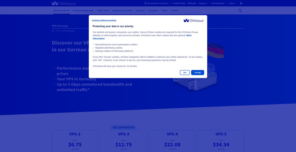VPS Hosting Germany Screenshot