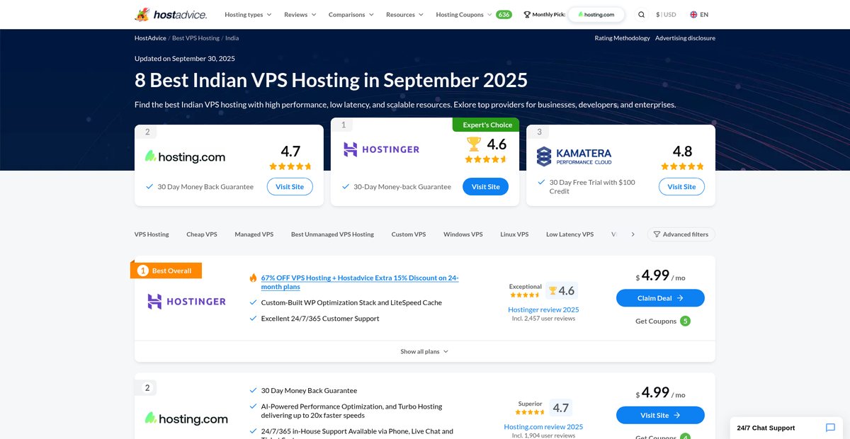 8 Best Indian VPS Hosting (Sep 2025) Screenshot
