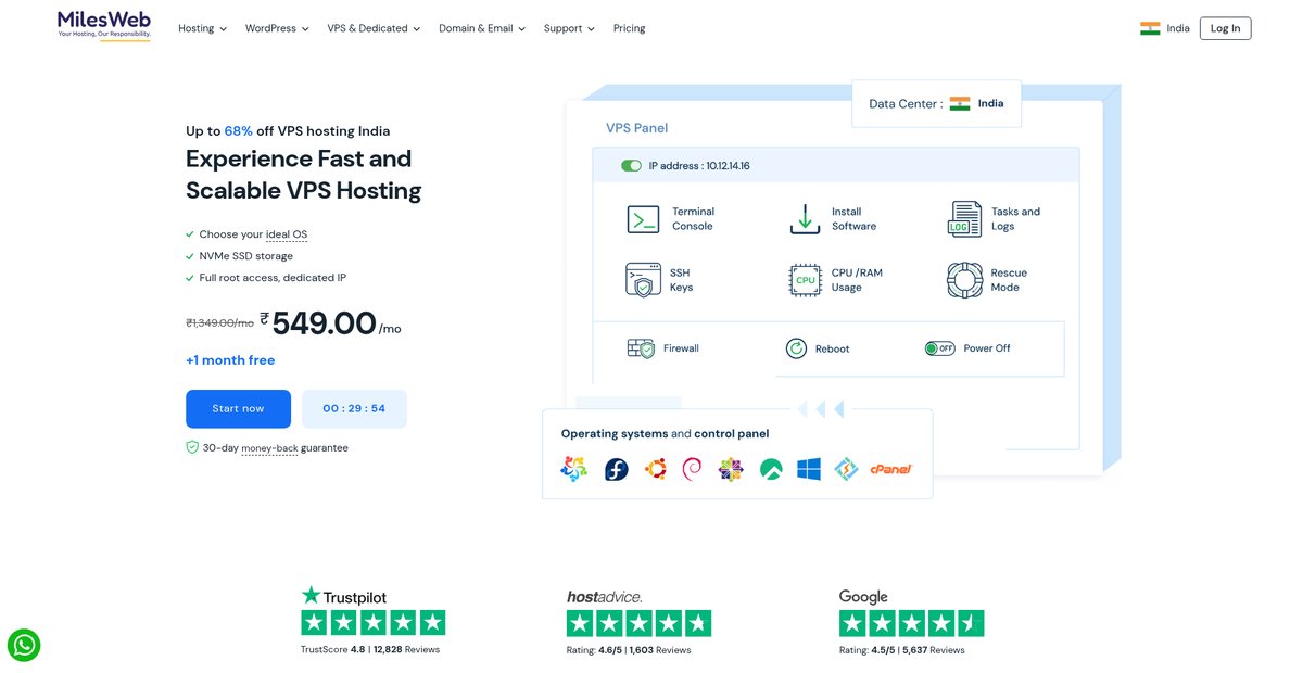 VPS Hosting India | Best VPS Hosting with Full Root Access Screenshot
